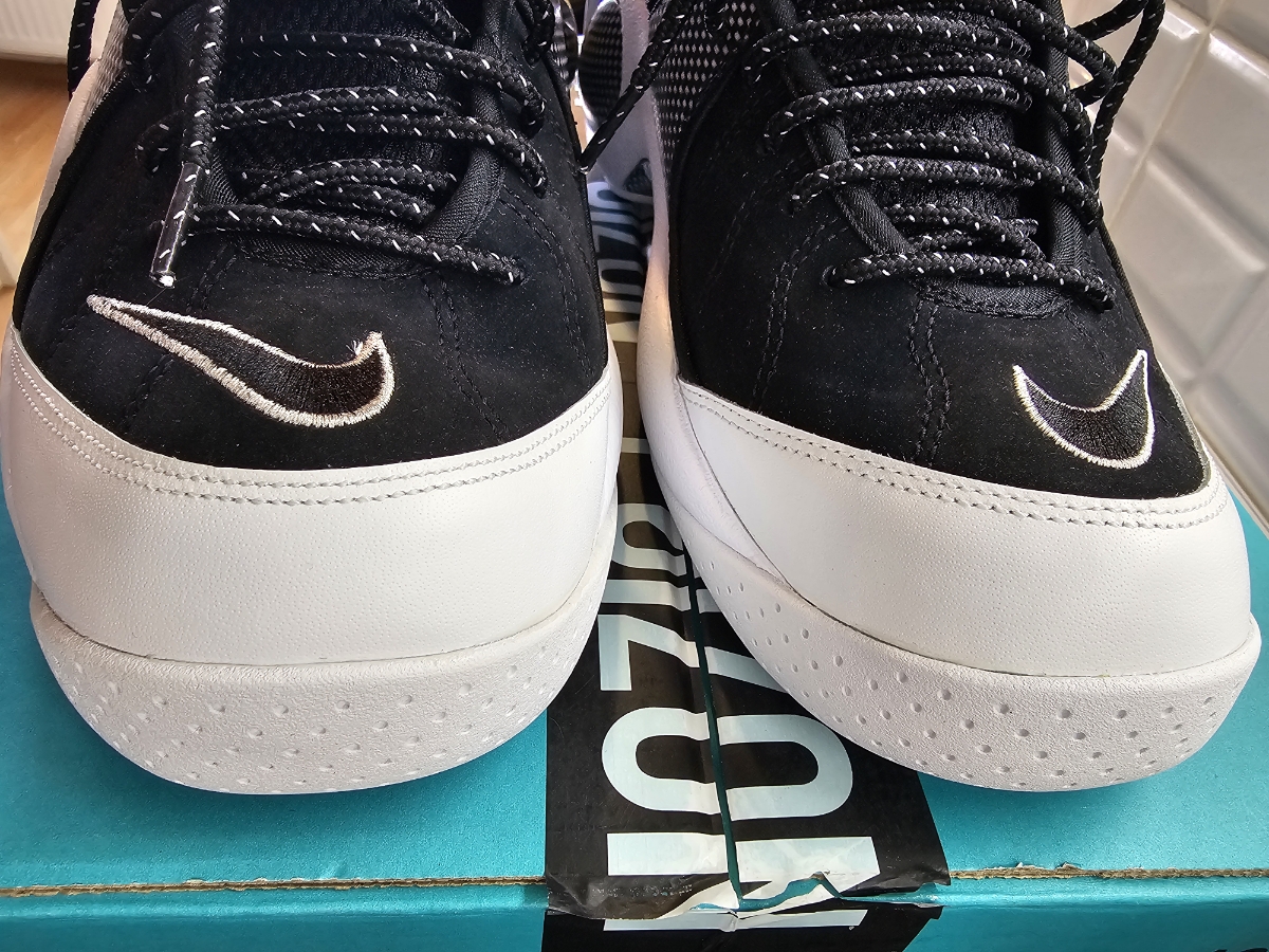 custom review-Nike Zoom Flight 95 Черный Металлик MID Топ Винтажные баскетбольные кроссовки Мужской Черный белый