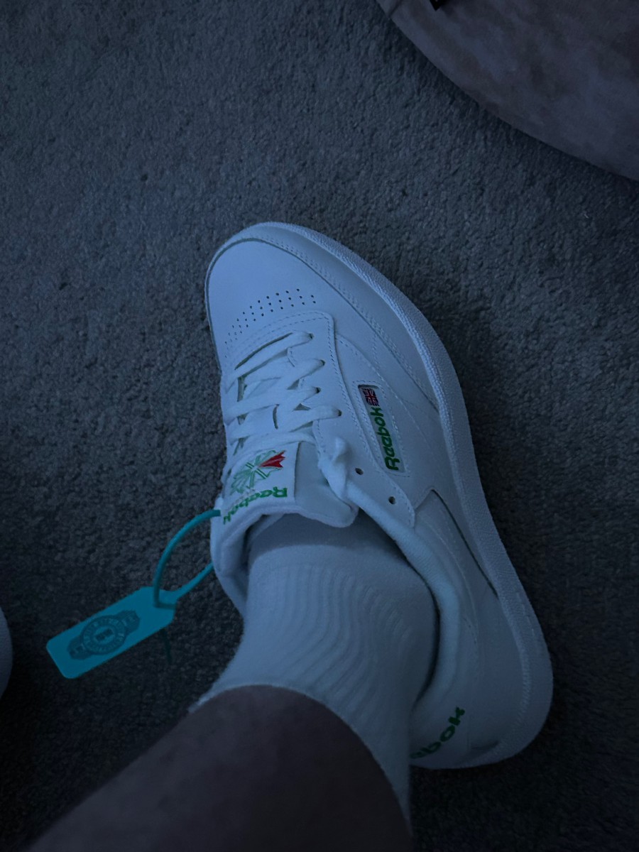 custom review-Reebok CLUB C 85 Устойчивые к истиранию низкие кроссовки для скейтбординга унисекс белые зеленые