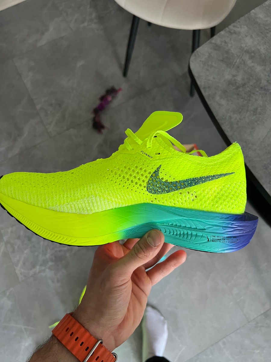 custom review-Nike ZoomX Vaporfly Next% 3 Беговые кроссовки Низкий топ Желтый Зеленый Мужской