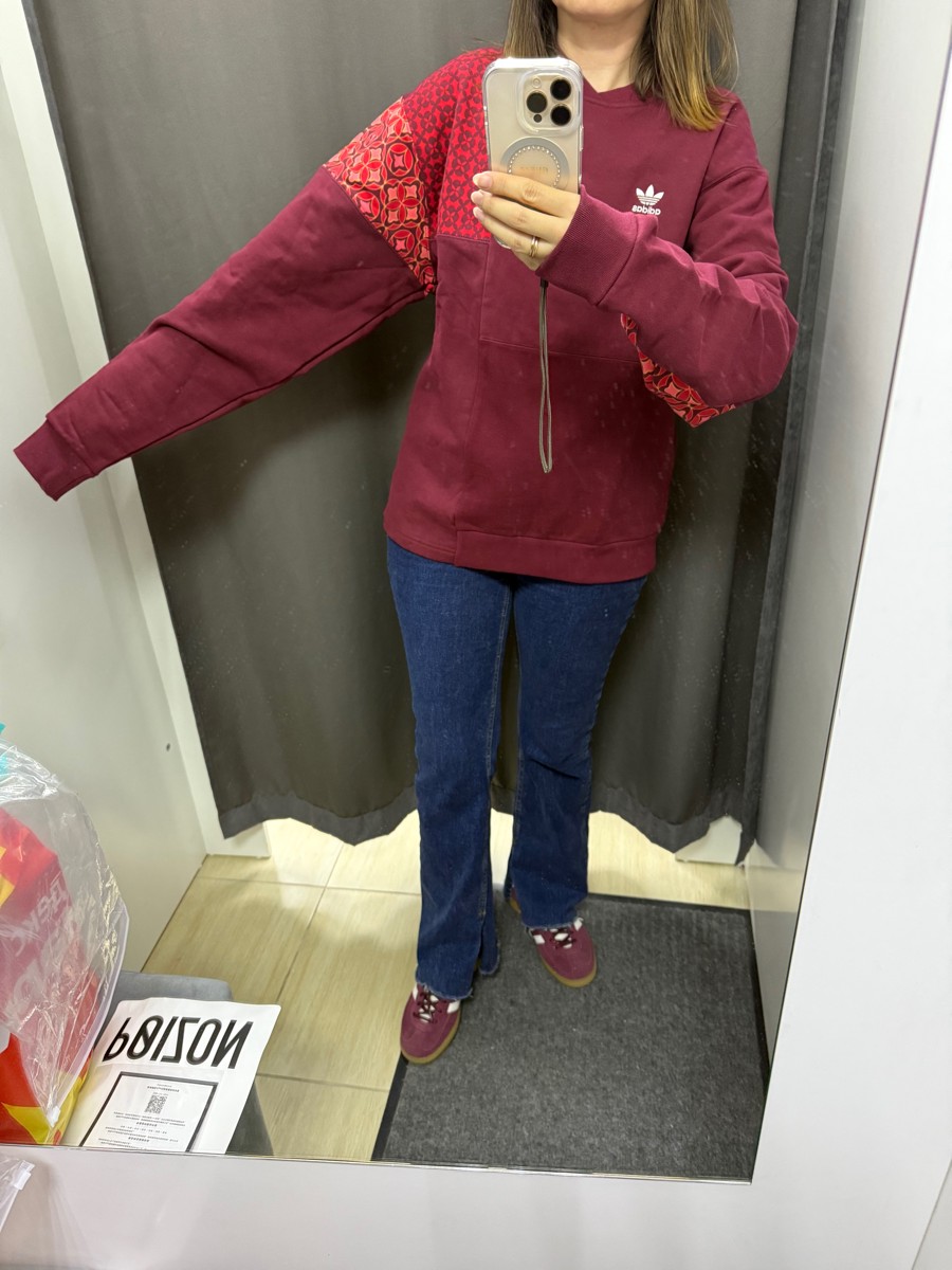 custom review-Adidas Originals Свитшот Унисекс Коричневый Красный