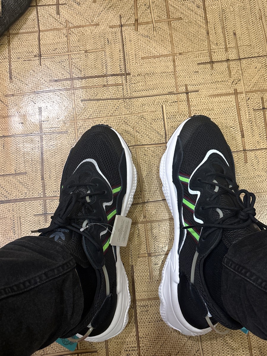 custom review-Adidas Originals Ozweego Slip-resistant Abrasion-resistant Lightweight Low Top Casual Unisex Black Green Adidas Originals Ozweego Противоскользящий Устойчивый к истиранию Легкий Низкий Топ Повседневный Унисекс Черный Зеленый