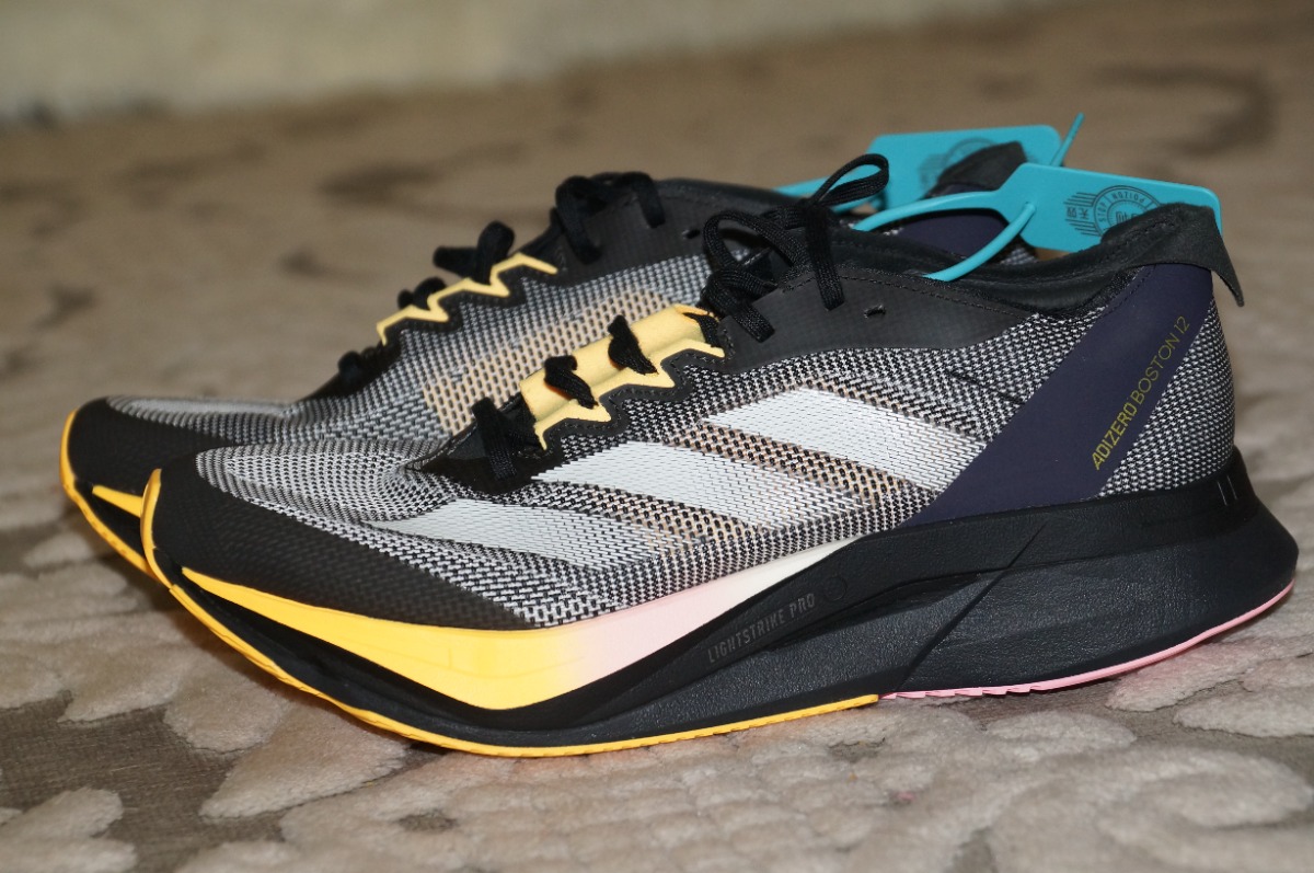 custom review-Adidas Adizero Boston 12 Амортизация Износостойкий Низкий Топ Тренировочная Обувь для Бега на длинные дистанции Женская Черная Серый