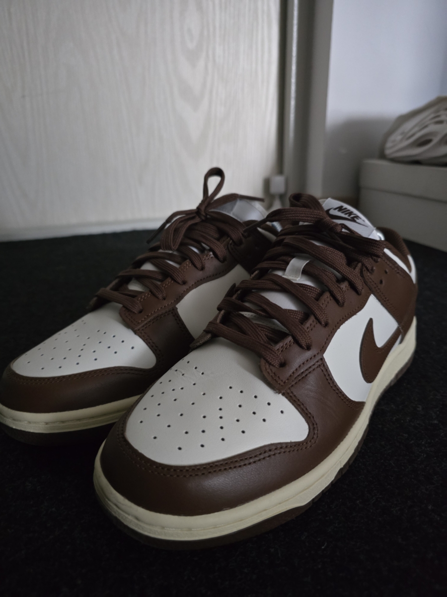 custom review-Nike Dunk 'Surfaces In Коричневый и Парус' Шоколадные Аbrasion-Resistant Низкие Кроссовки для скейтбординга Женские Коричневый белый