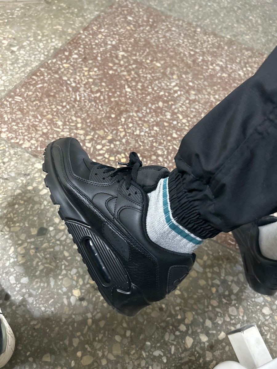 custom review-Nike Air Max 90 Амортизация устойчивый к истиранию дышащий низкий топ амортизирующий повседневная обувь для бега мужская чисто черная