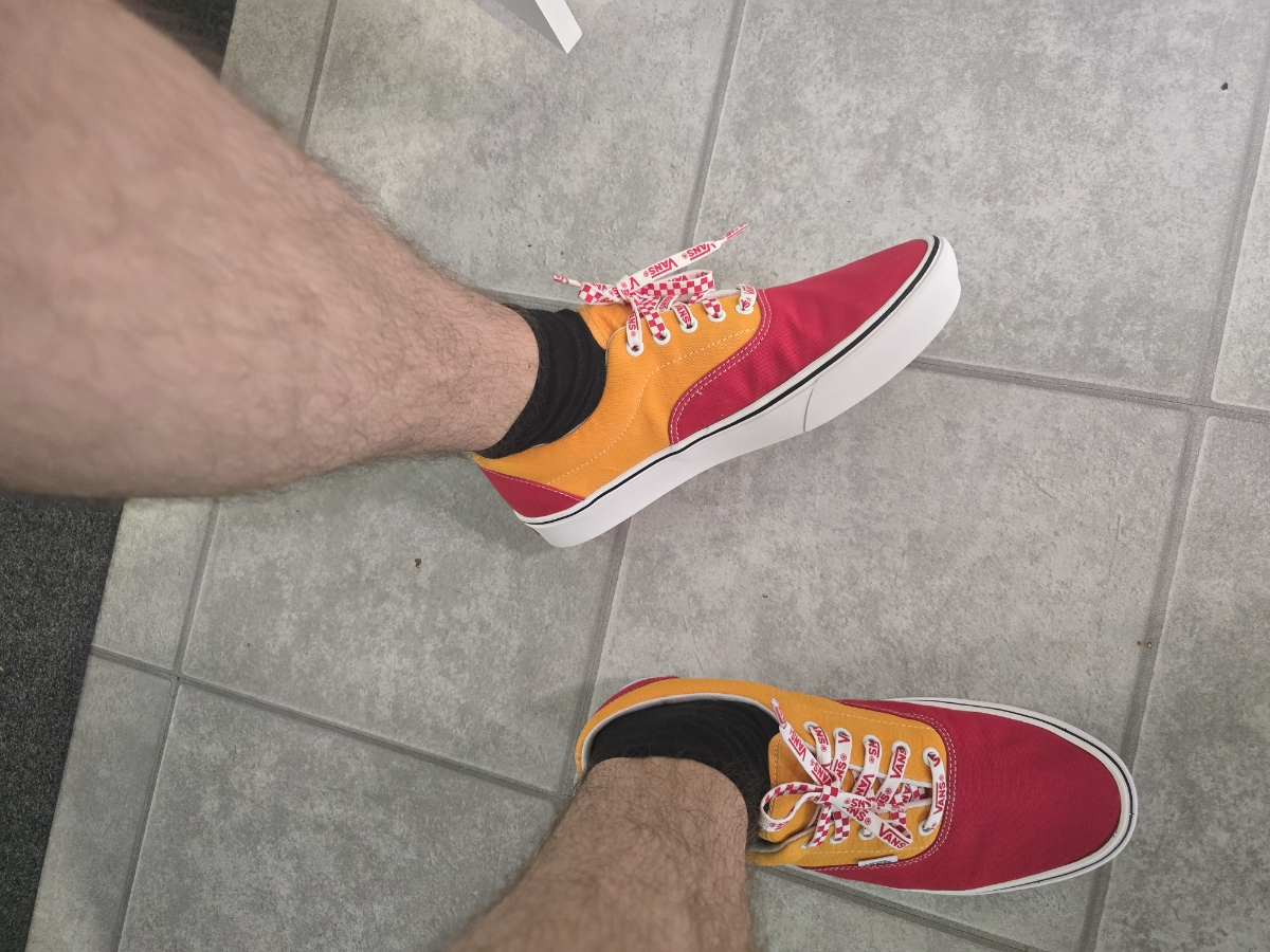 custom review-VANS Era Кружево Mix Comfycush Низкие Скейтборд Кроссовки Унисекс Оранжевый Красный