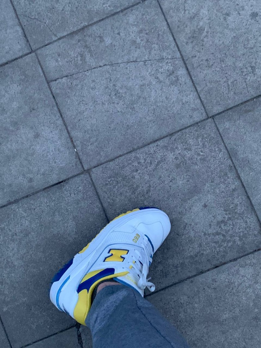 custom review-New Balance NB 550 Low Топ Винтажные Баскетбольные Кроссовки Унисекс Белый Желтый