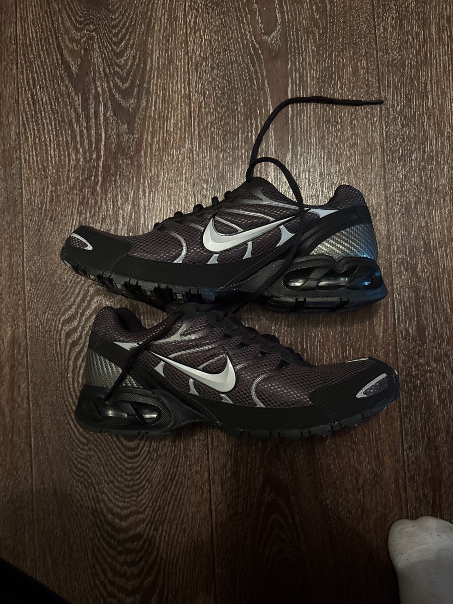 custom review-Nike Air Max Torch 4 Амортизация Устойчивый к истиранию Дышащий Низкий Топ Повседневные Беговые кроссовки Мужские Черный Серебряный