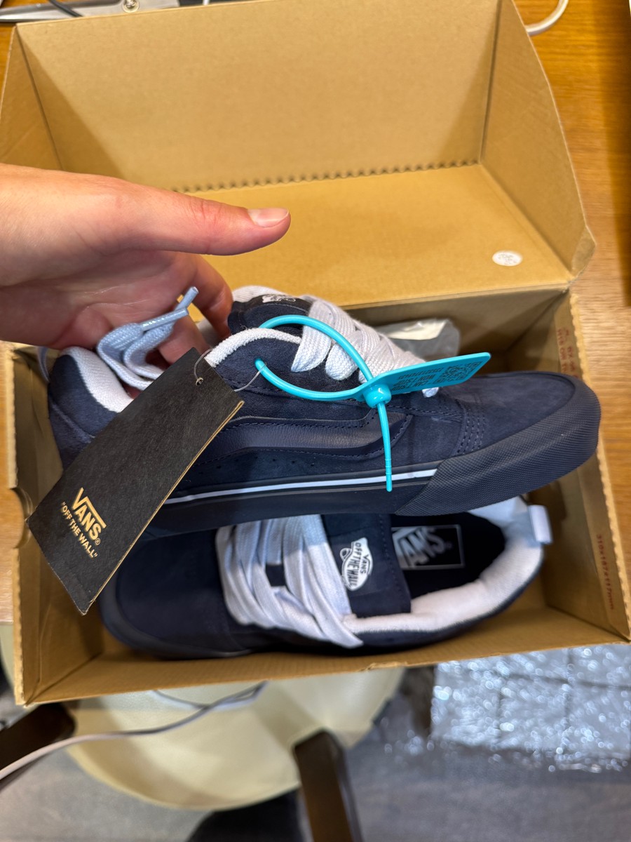 custom review-Vans Knu Skool Устойчивые к истиранию низкие скейтбордические кроссовки унисекс синие