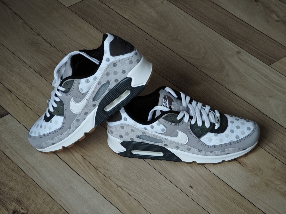 custom review-Nike Air Max 90 Устойчивый к истиранию Низкий Топ Повседневные Беговые кроссовки Унисекс Белый Серый