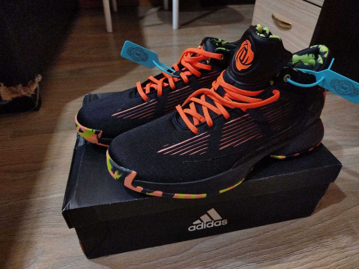 custom review-Adidas D Rose 10 Амортизация MID Топ Баскетбольные кроссовки Мужской Черный Оранжевый Зеленый