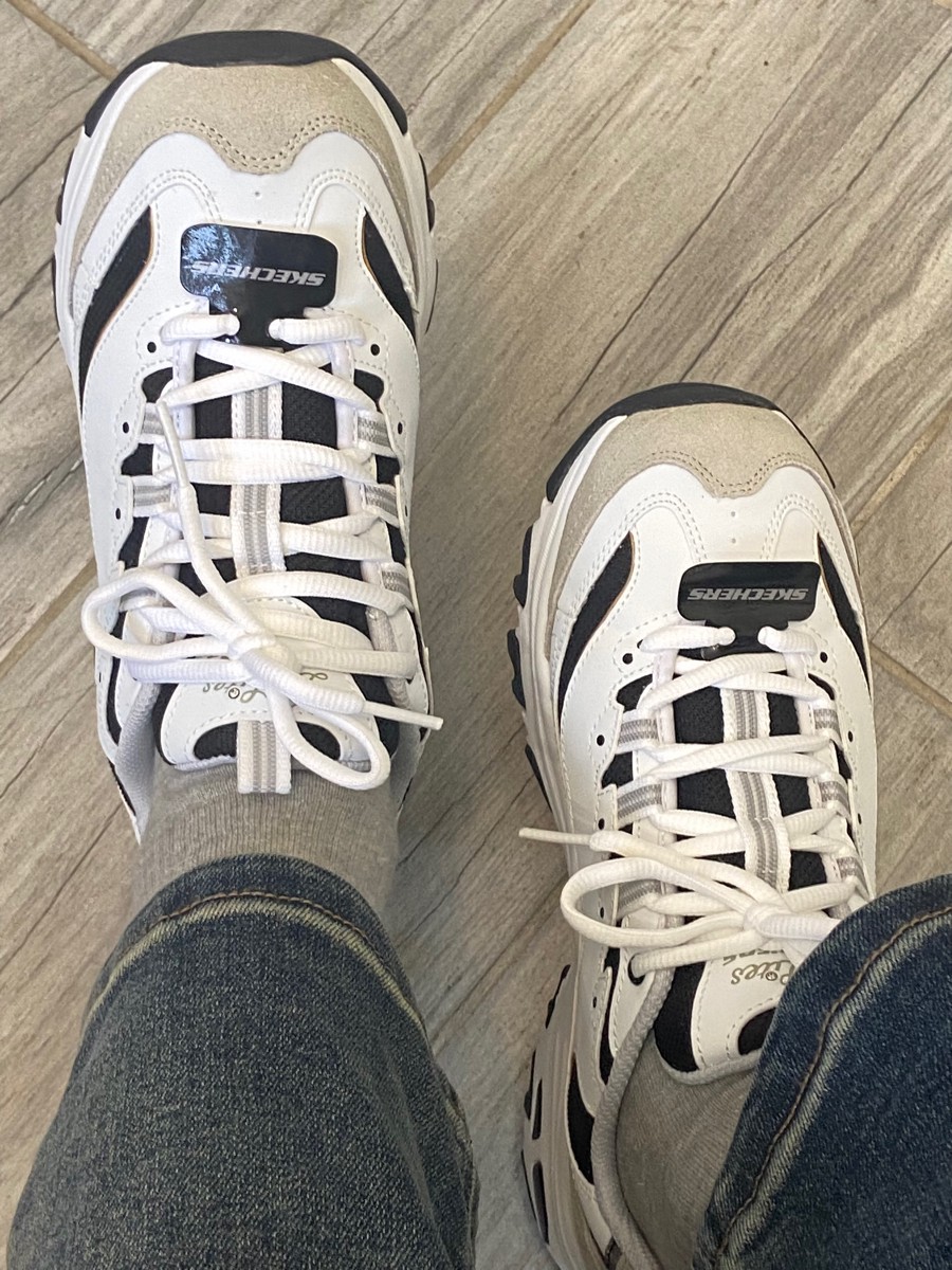 custom review-Skechers D'LITES 1,0 Высота Увеличивающая Низкий Топ Повседневная Обувь Женская Светло-Серый Белый