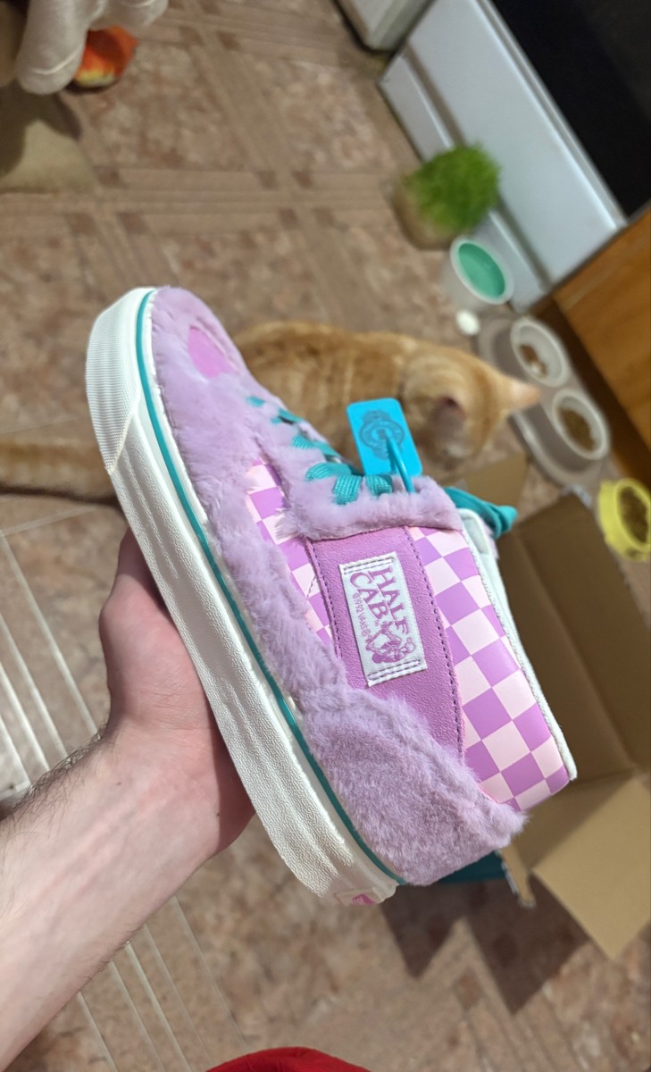 custom review-VANS Half Cab Покрытие Устойчивое к истиранию MID Топ Скейтборд Кроссовки Унисекс Розовый