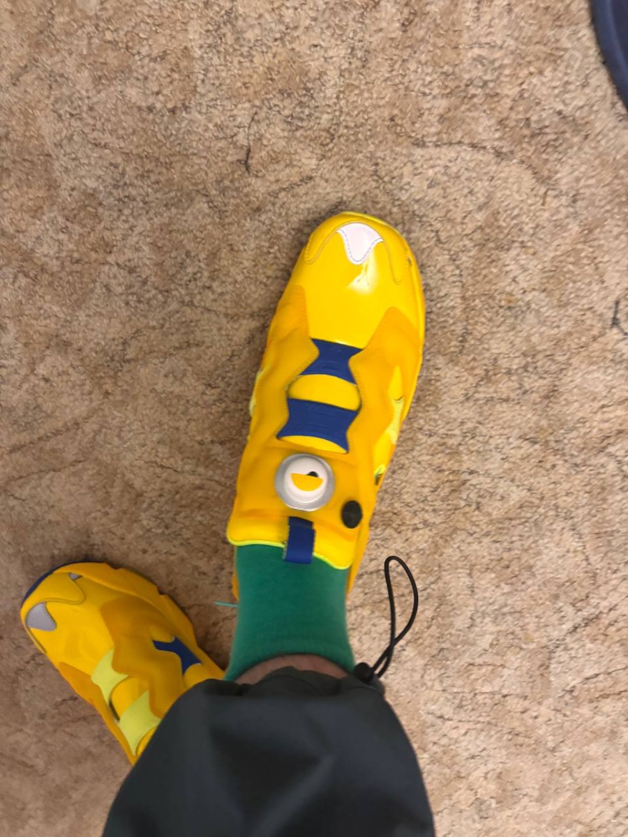 custom review-Minions x Reebok совместный бренд Instapump Fury Амортизация Устойчивый к истиранию Дышащий Низкий Верх Повседневный Унисекс Желтый Синий