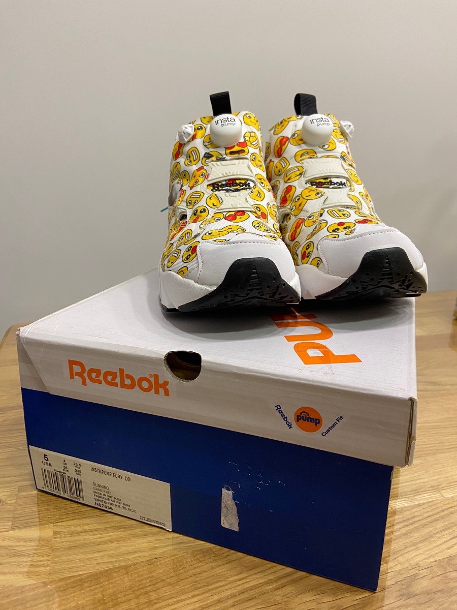 custom review-Reebok совместный Instapump Fury OG Смайлик Низкий Топ Спортивная Повседневная Обувь Унисекс Желтый Белый