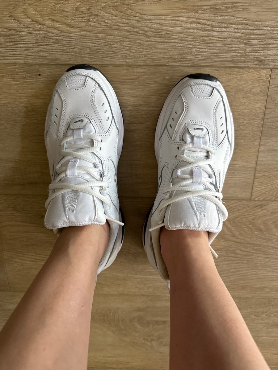 custom review-Nike M2K Tekno Slip Resistant Низкий Топ Обувь с Толстой Подошвой Женская Белая