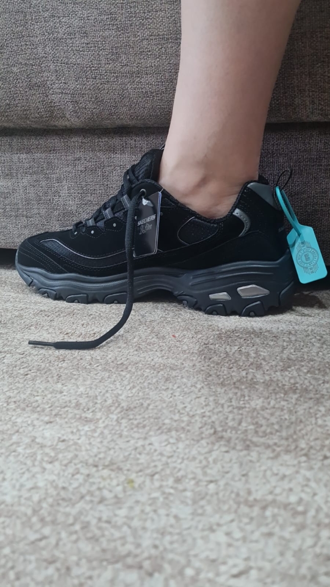 custom review-Skechers D'LITES 1,0 Амортизация Дышащий Увеличение Высоты Низкий Топ Повседневная Обувь Мужская Черный