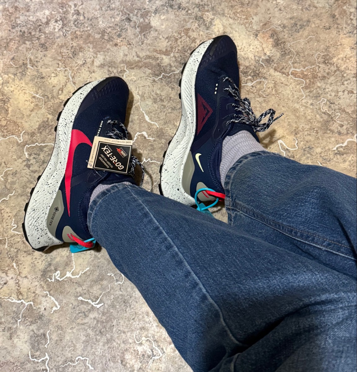 custom review-Nike Pegasus Trail 3 Водонепроницаемый Низкий Топ Trail Беговые Кроссовки Мужские Синий Красный Белый