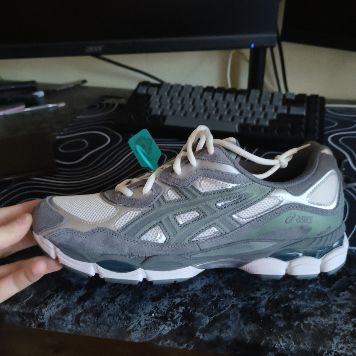 custom review-Asics Gel NYC Low Топ Casual Мужской Белый Зеленый