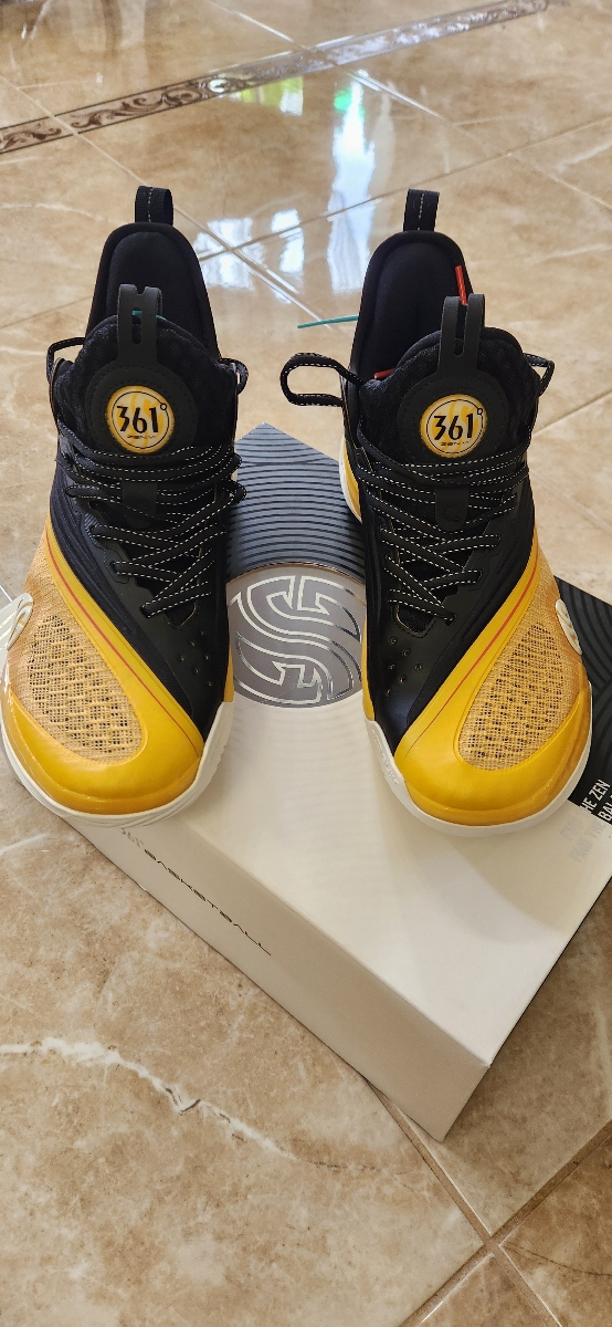 custom review-361° Zen 6 Баскетбольные кроссовки Низкий Топ Винтаж Желтый Мужской