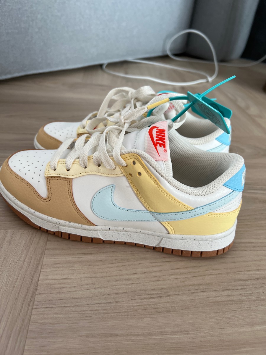 custom review-Nike Dunk Next Nature Low Топ Кроссовки для скейтбординга Женские Белый Коричневый Синий