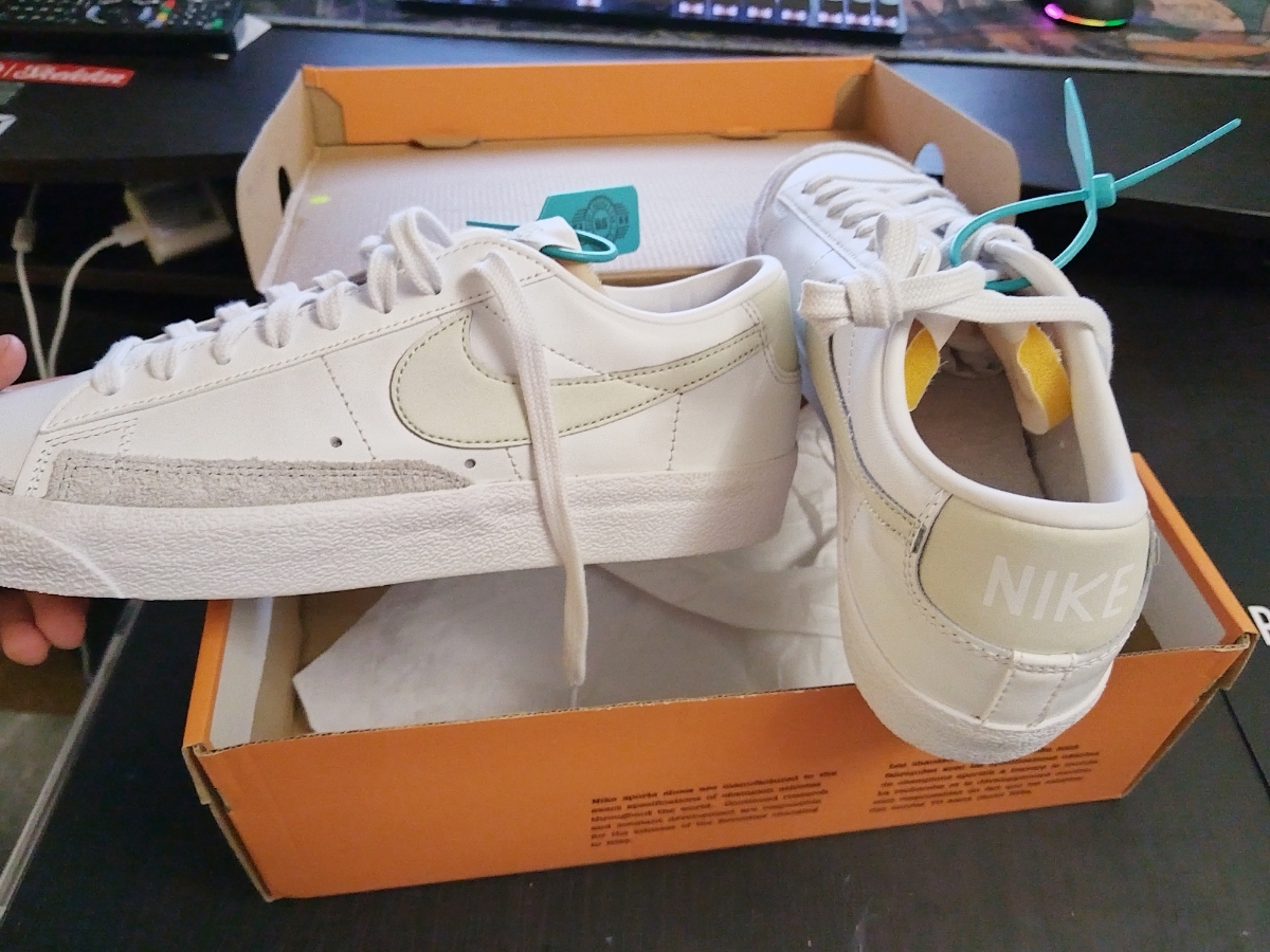 custom review-Nike Blazer Low '77 Винтаж Амортизация Износостойкий Низкий Топ Скейтборд Кроссовки Унисекс Экрю