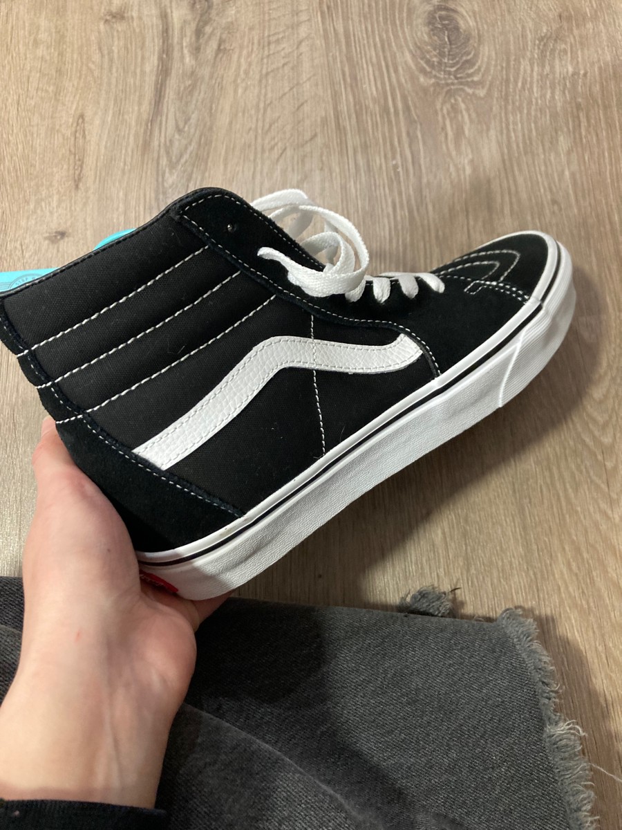 custom review-Vans SK8 High Топ Скейтборд Кроссовки Унисекс Черный Белый