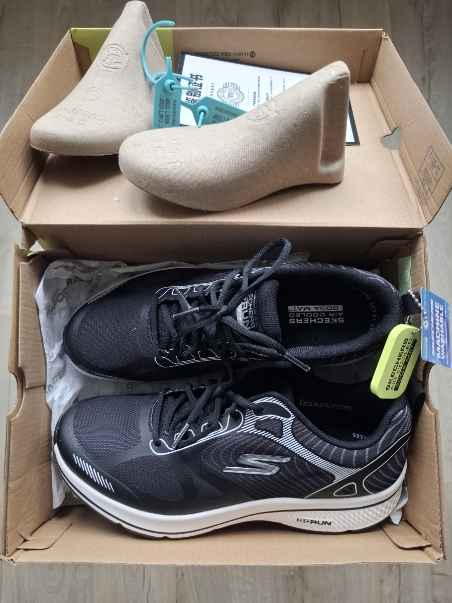 custom review-Skechers Go Run Consistent Устойчивые к истиранию Низкие Беговые кроссовки Мужские Черный Белый