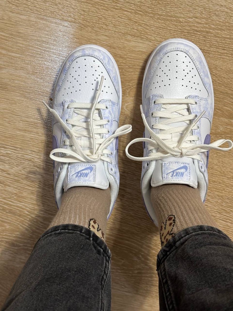 custom review-Nike Dunk Low Топ Кроссовки для скейтбординга Женские Белые Фиолетовые