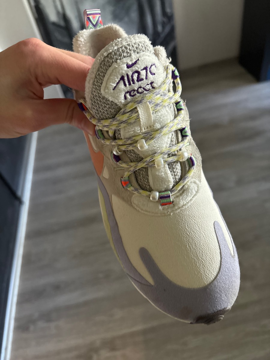 custom review-Nike Air Max 270 Low Топ Повседневные Беговые Кроссовки Женские Бежевый Фиолетовый Оранжевый