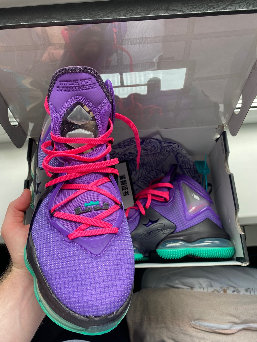 custom review-Nike Lebron 19 EP 'Фиолетовый Бирюзовый' Высокие Баскетбольные Кроссовки Мужские Фиолетовые Азиатская Версия