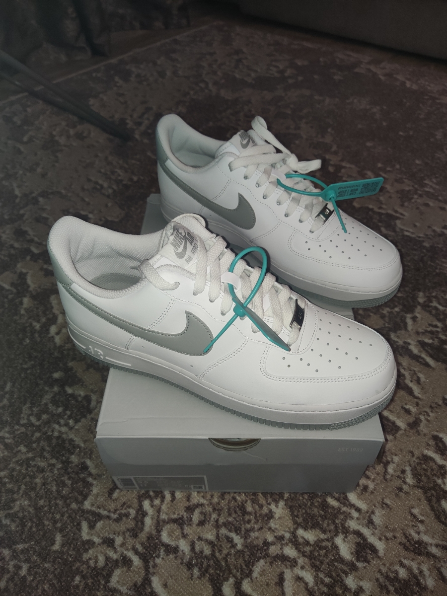 custom review-Nike Air Force 1 Low Топ Скейтборд Кроссовки Мужские Белые Серые