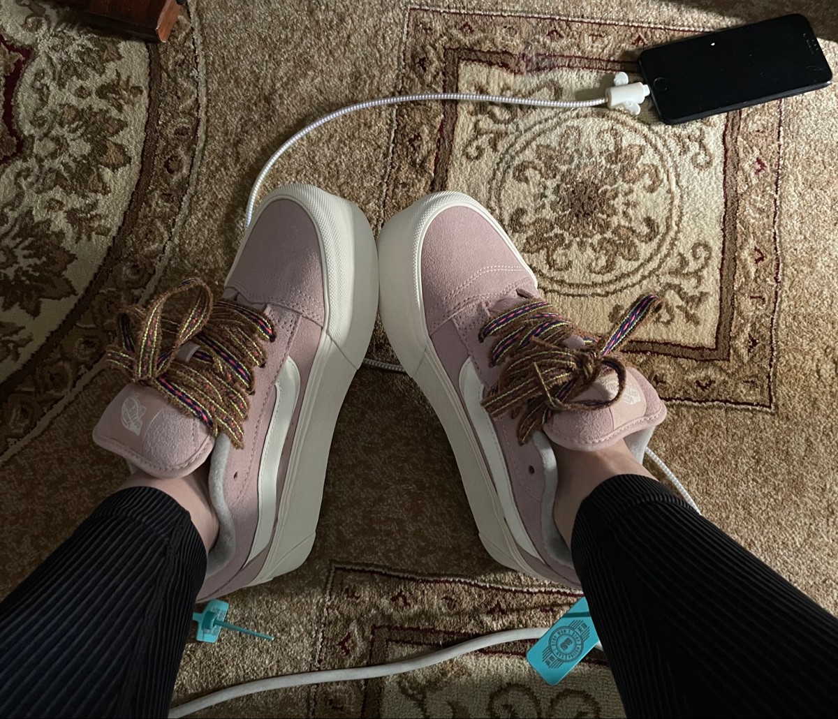 custom review-VANS Knu Stack Low Топ Скейтборд Кроссовки Женские Розовые
