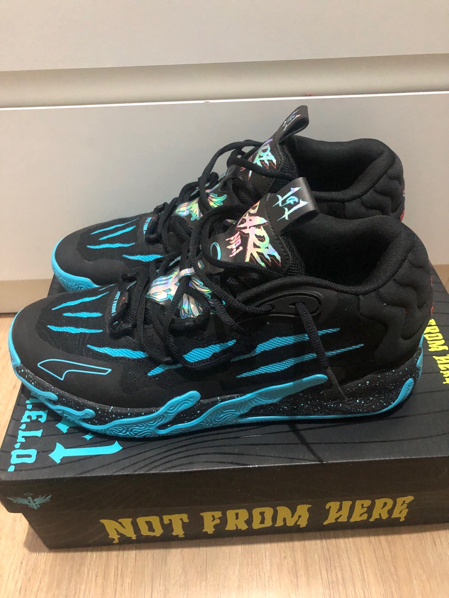 custom review-Lamelo Ball X PUMA MB.03 MB Blue Hive Slip-resistant MID Basketball Top Shoes Unisex Black Blue ЛаМело Болл X PUMA MB.03 MB Синий Hive Противоскользящий MID Баскетбольные Кроссовки Унисекс Черный Синий