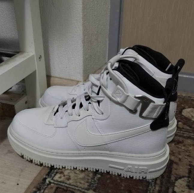 custom review-Nike Air FORCE 1 High Топ Скейтборд Кроссовки Женские Белые Черные