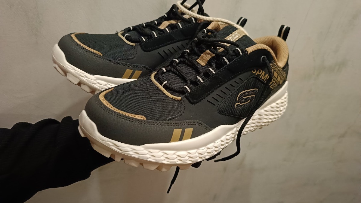 custom review-Skechers Monster Low Top Повседневные Беговые Кроссовки Мужские Черный Золото