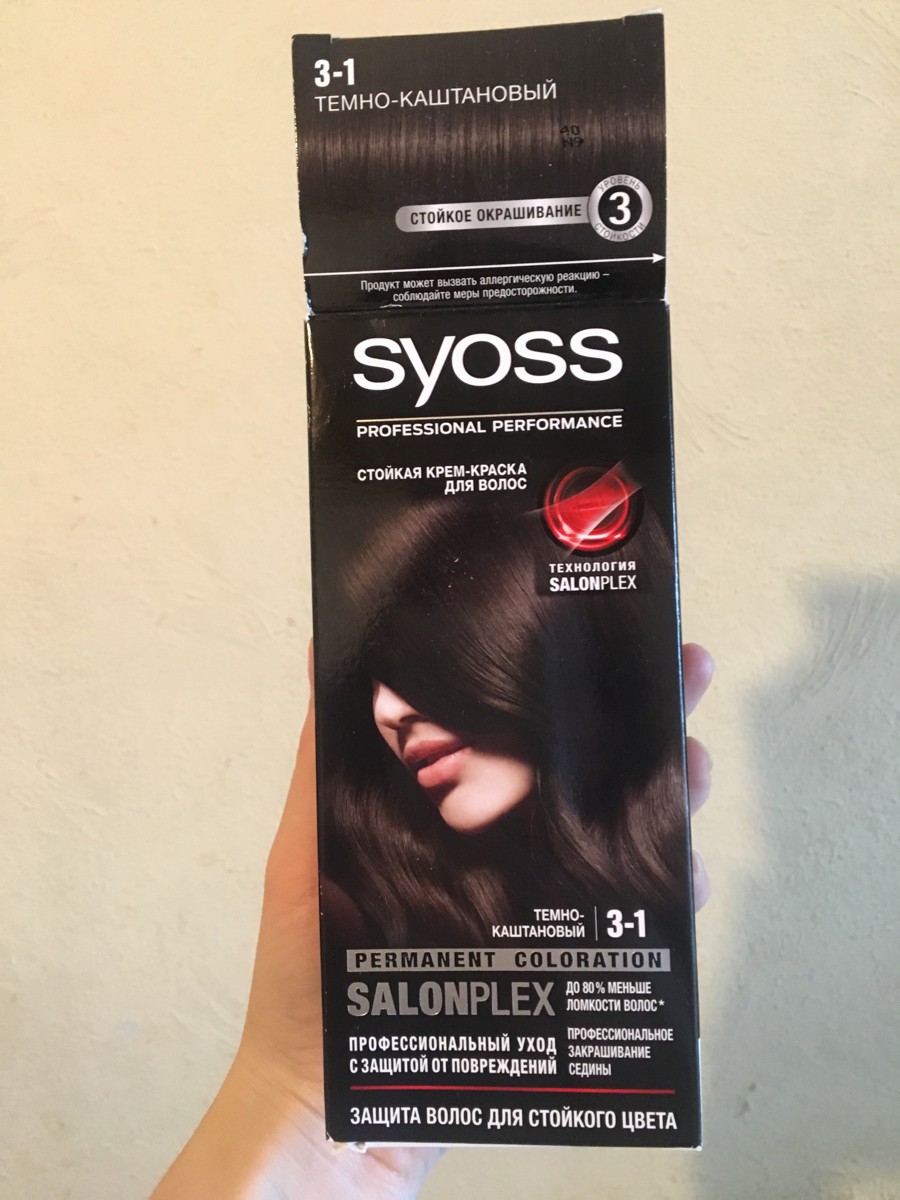 Syoss стойкая крем-краска для волос Color, 3-1 темно-каштановый, 115 мл