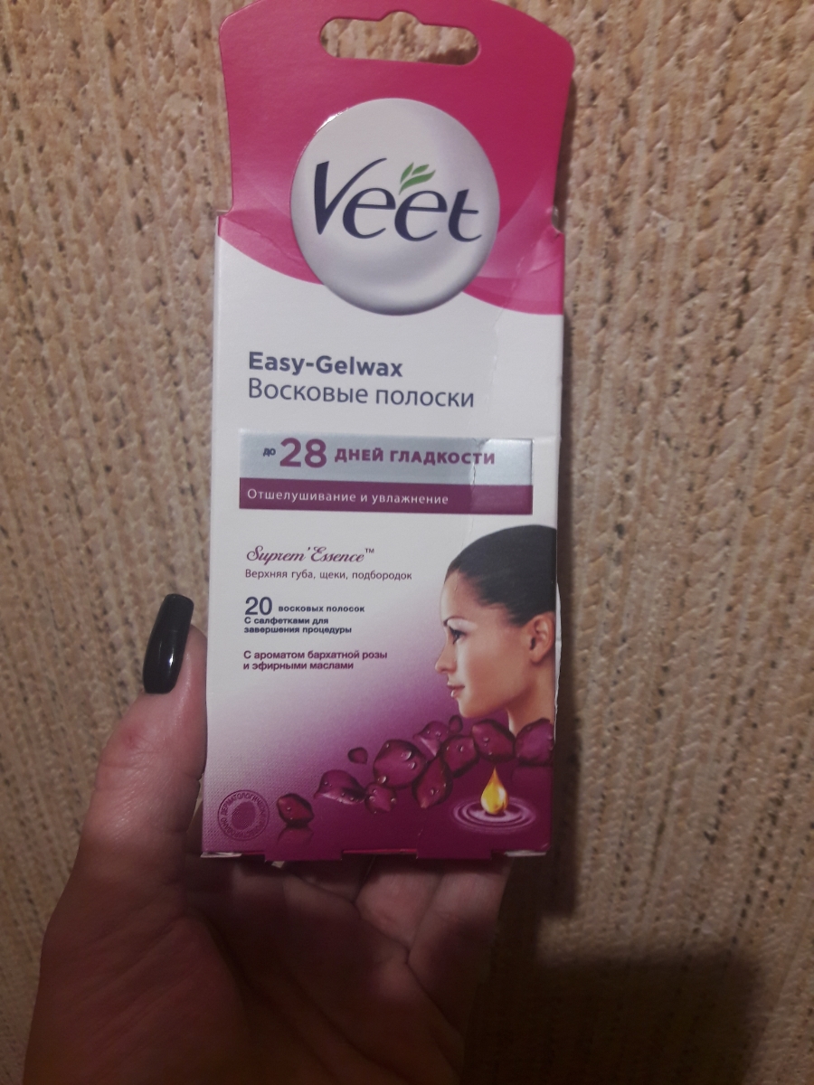 Easy лицо. Восковые полоски для лица Veet easy Gelwax.