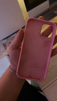 Силиконовый чехол для смартфона Silicone Case на iPhone 12 / Айфон 12 с логотипом, розовый #7, Зияра А.