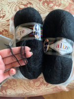 Пряжа Alize Mohair Classic New (Мохер Классик Нью) - 2 мотка Цвет: 60 черный 25% мохер, 24% шерсть, 51% акрил 100г 200м #7, Гульназ И.