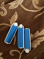 Dewal Beauty Бигуди резиновые, мягкие бигуди для завивки волос с фиксатором d 16мм x 70мм (10шт), (DBRZ16) синие #5, Кузнецова Н.