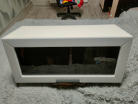 Кухонный модуль навесной Глетчер, 80х31,8х35,8 мм, горизонтальный со стеклом, Гейнсборо Силк, Сурская мебель #175, константин