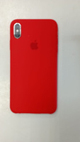 Силиконовый чехол для смартфона Silicone Case на iPhone Xs MAX / Айфон Xs MAX с логотипом, красный #5, Светлана Г.
