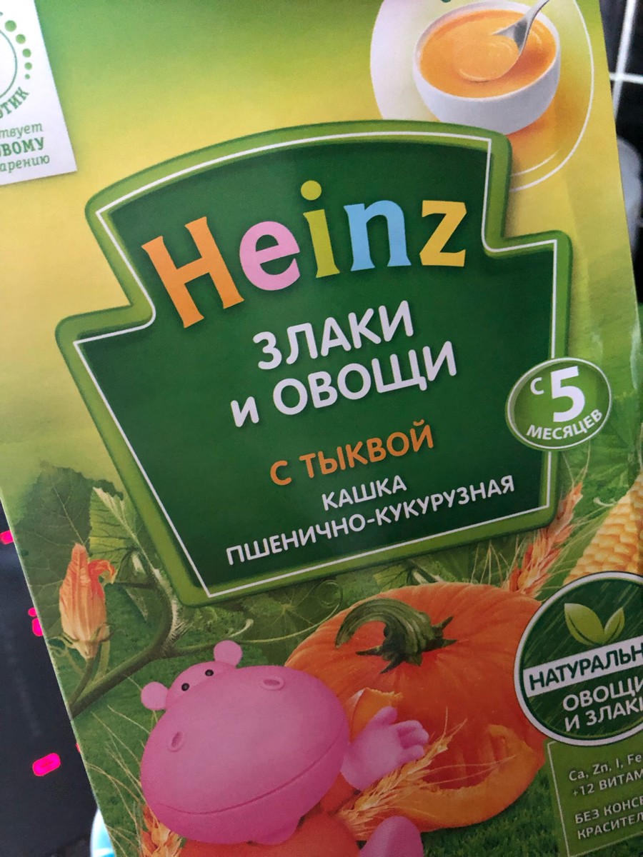 Каша heinz лакомая пшенично кукурузная персик банан вишенка