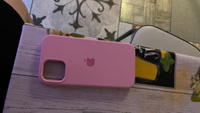 Силиконовый чехол для смартфона Silicone Case на iPhone 12 / Айфон 12 с логотипом, розовый #8, Зияра А.