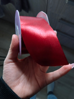Лента атласная 50 мм * уп 27 м, цвет бордовый, упаковочная для подарков, шитья и рукоделия #48, Алла Л.