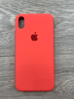 Силиконовый чехол для смартфона Silicone Case на iPhone Xs MAX / Айфон Xs MAX с логотипом, коралловый #7, Анастасия Ш.