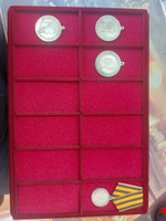 Планшет "Универсальный". Для хранения медалей, монет, орденов, значков, знаков и ювелирных изделий на 12 ячеек с поролоновыми вставками малый #2, Виталий Ш.