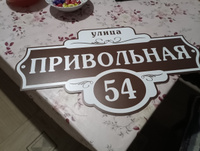 Адресная табличка на дом 590х330 мм. "Домовой знак", коричневая, из пластика, УФ печать не выгорает #101, Михаил К.