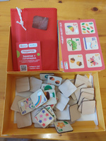Лото детское игра настольная от 3х лет "Азбука для малышей учим буквы и цифры" 42 деревянные фишки, 7 карточек, мешочек #1, Анна