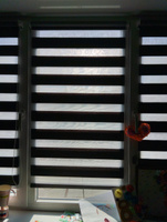 Рулонные шторы День-ночь Яшма 09 серый не блэкаут на окна без сверления 44 на 160 #1, Мария Ф.
